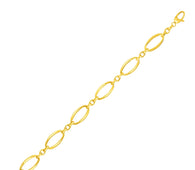 14k Yellow Gold Bracelet with Polished Oval Links (10.00 mm)