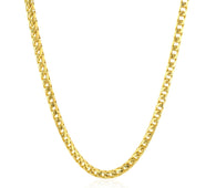 14k Yellow Solid Gold Diamond Cut Round Franco Chain (3.10 mm)