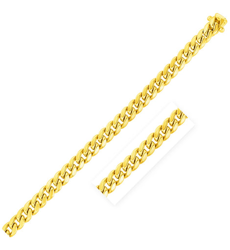 14k Yellow Gold Semi Solid Miami Cuban Chain (6.60 mm)