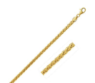 14k Yellow Gold Diamond Cut Round Franco Chain (3.20 mm)