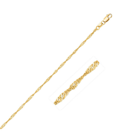 14k Yellow Gold Singapore Chain (1.30 mm)