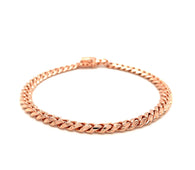 14k Rose Gold Classic Miami Cuban Solid Bracelet (6.10 mm)