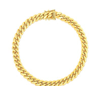 14k Yellow Gold Classic Miami Cuban Solid Bracelet (7.10 mm)