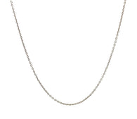 14k White Gold Round Cable Link Chain (1.10 mm)