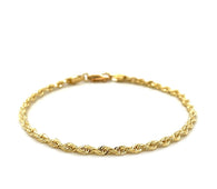 10k Yellow Gold Solid Diamond Cut Rope Bracelet (2.75 mm)