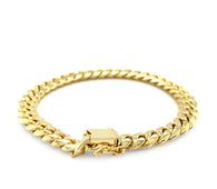 14k Yellow Gold Classic Miami Cuban Solid Bracelet (8.20 mm)