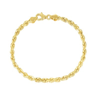 10k Yellow Gold Solid Diamond Cut Rope Bracelet (5.00 mm)