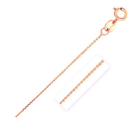 14k Rose Gold Diamond Cut Cable Link Chain (0.68 mm)