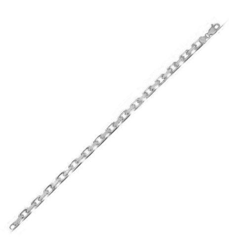 14k White Gold French Cable Link Chain (4.80 mm)