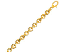 Textured Oval Link Bracelet in 14k Yellow Gold  (8.70 mm)