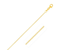 14k Yellow Gold Round Cable Link Chain (1.10 mm)