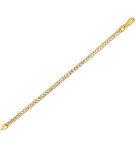 14k Yellow Gold Round Pave Franco Chain (4.00 mm)