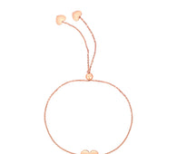 14k Rose Gold Adjustable Heart Bracelet (0.90 mm)