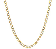 14k Two Tone Gold Pave Curb Chain (2.60 mm)