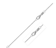 Double Extendable Diamond Cut Cable Chain in White Gold (0.87 mm)