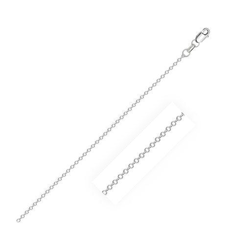 18k White Gold Diamond Cut Cable Link Chain (0.75 mm)