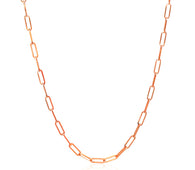 14K Rose Gold Delicate Paperclip Chain (2.10 mm)