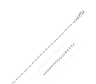 10k White Diamond Cut Cable Link Chain (0.87 mm)