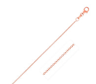 14k Pink Gold Round Cable Link Chain (1.10 mm)