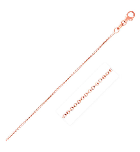 14k Pink Gold Round Cable Link Chain (1.10 mm)