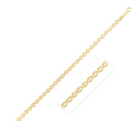 14k Yellow Gold High Polish Textured Puffed Oval Link Chain (3.80 mm)