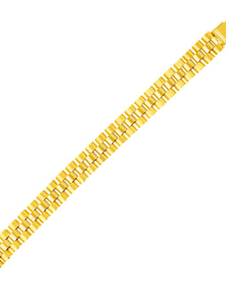 14k Yellow Gold Mens Panther Link Bracelet (9.30 mm)