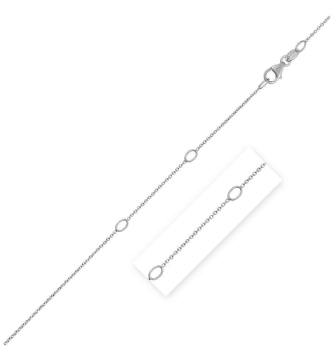 Adjustable Cable Chain in 14k White Gold (0.97 mm)