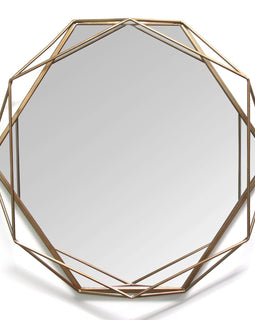 Gold Metal Octagon Framed Wall Mirror