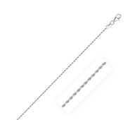 10k White Gold Solid Diamond Cut Rope Chain 1.5mm