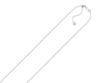 10k White Gold Adjustable Cable Chain 0.9mm