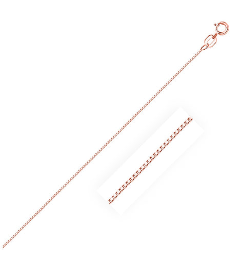 14k Rose Gold Classic Box Chain 0.6mm