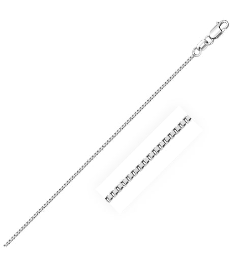 10k White Gold Classic Box Chain 0.8mm