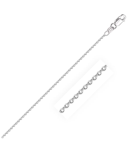 14k White Gold Round Cable Link Chain 1.5mm