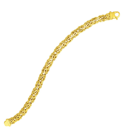 14k Yellow Gold Byzantine Link Stylish Bracelet