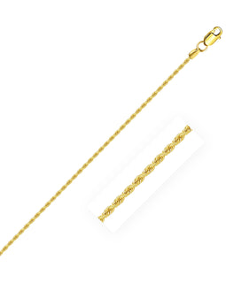 14k Yellow Gold Solid Rope Chain 1.25mm