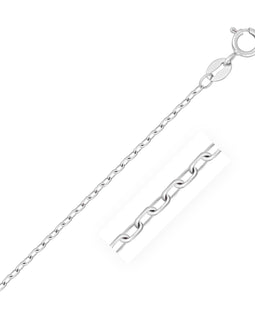 14k White Gold Faceted Cable Link Chain 1.3mm