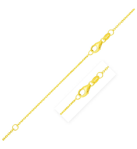 Double Extendable Diamond Cut Cable Chain in 14k Yellow Gold (0.8mm)