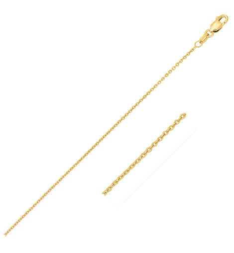 14k Yellow Gold Round Cable Link Chain 1.1mm