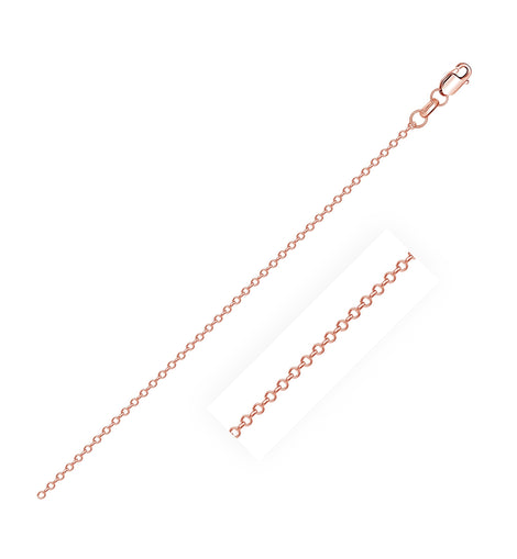 18k Rose Gold Diamond Cut Cable Link Chain 0.8mm