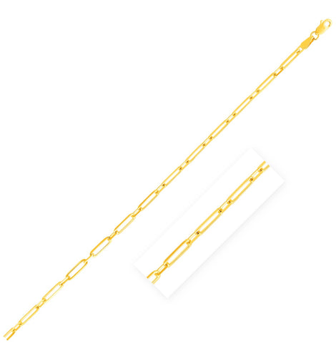 14k Yellow Gold Alternating Paperclip Chain (2.8mm)