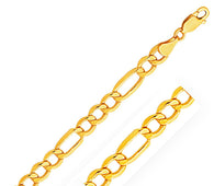 6.5mm 10k Yellow Gold Lite Figaro Bracelet