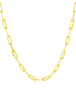 14K Yellow Gold Paperclip Chain (2.5mm)