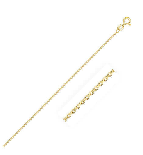 18k Yellow Gold Diamond Cut Cable Link Chain 1.1mm