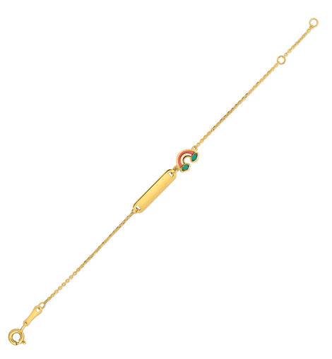 14k Yellow Gold Rainbow Childrens Bracelet