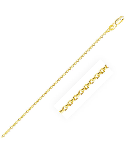 18k Yellow Gold Diamond Cut Cable Link Chain 1.5mm