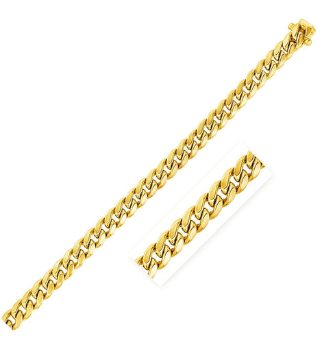 5.0mm 10k Yellow Gold Semi Solid Miami Cuban Chain