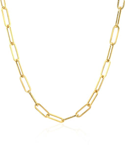 14K Yellow Gold Wide Paperclip Chain (3.3mm)