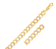 10 mm 14k Two Tone Gold Pave Curb Chain
