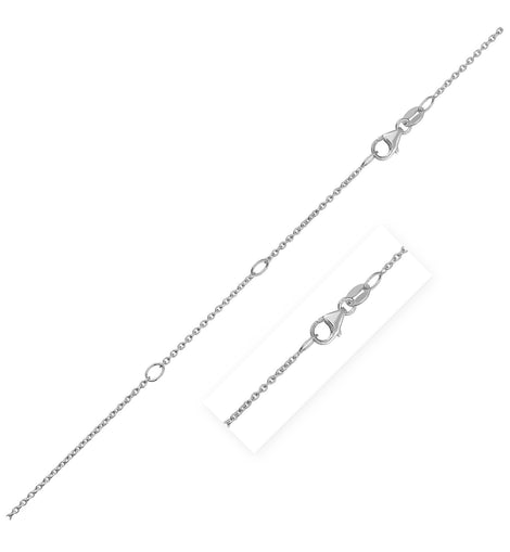 Double Extendable Cable Chain in 14k White Gold (1.2mm)