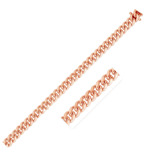 6.0mm 14k Rose Gold Classic Miami Cuban Solid Bracelet